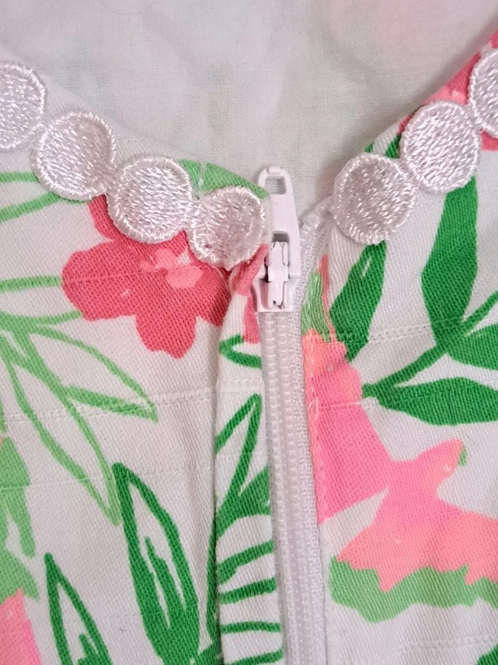 Janie and Jack 4 Floral Print Girls Sleeveless Dress Lace Trim Pink Sundress - Picture 5 of 9